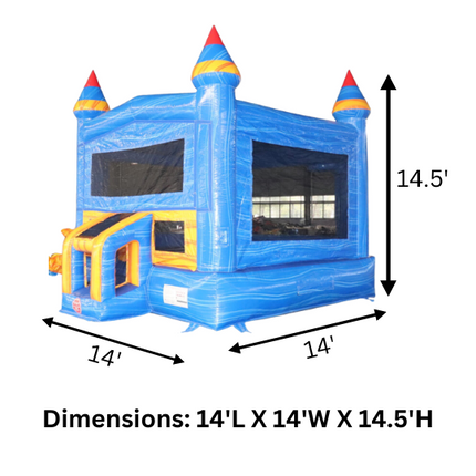 Yellow Wave Inflatable Bounce House with Blower