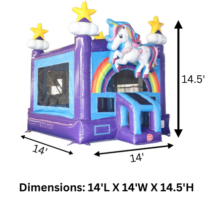 Unicorn Inflatable Bounce House with Blower