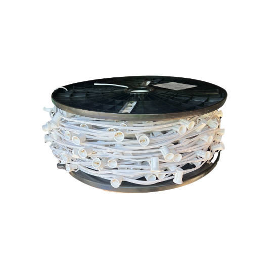 500' C7 Commercial Light Spool, SPT1 White Wire, 12" Spacing