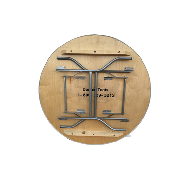 48″ Round Wood Folding Table