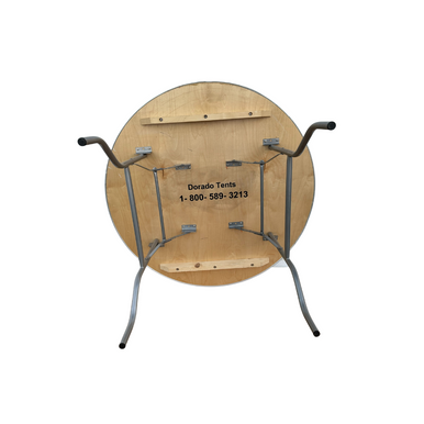 48″ Round Wood Folding Table