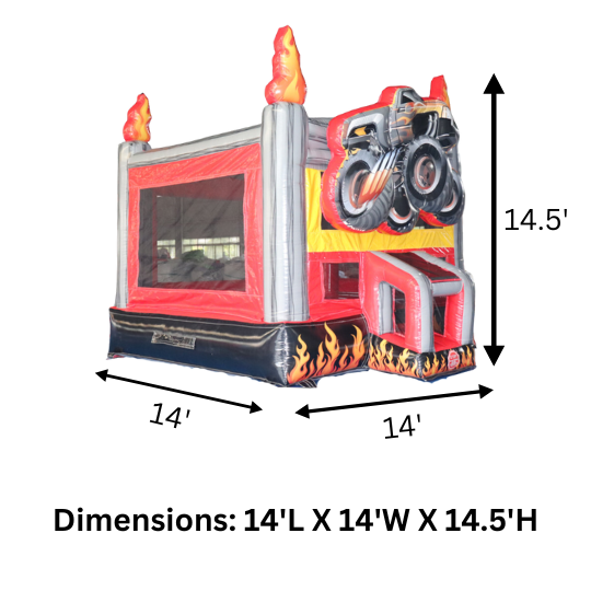 Monster Truck Inflatable Bounce House with Blower