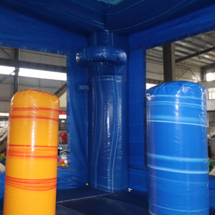 Yellow Wave Inflatable Bounce House with Blower