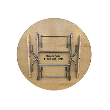 60″ Round Wood Folding Table