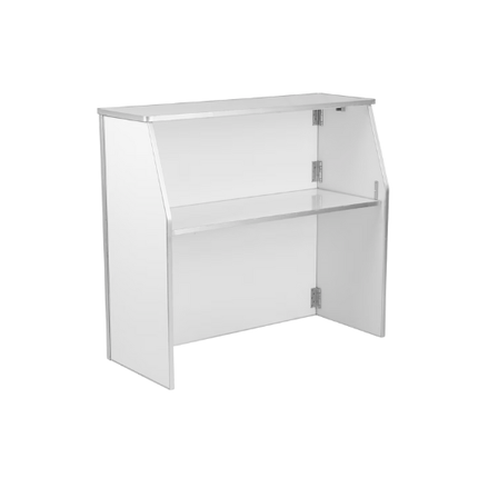White 48" Long Portable Foldable Bar