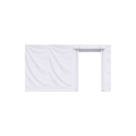 7'x20' West Coast Frame Tent Sidewall with Zipper Door – Solid White