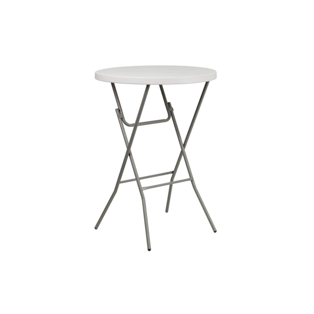 32" Round White Plastic Cocktail Table