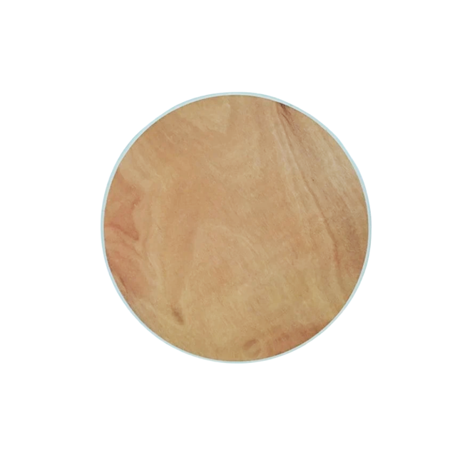 36" Round Wood Cocktail Table Top with Metal Edge