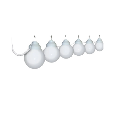 8-Globe String Lights White With Curly Cord